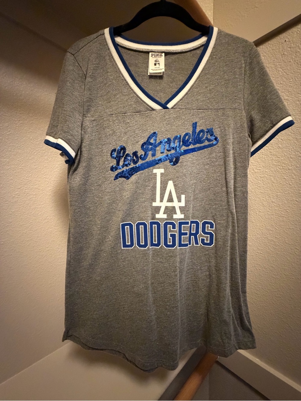 Los Angeles Dodgers PINK Victoria's Secret New Era MLB Tee